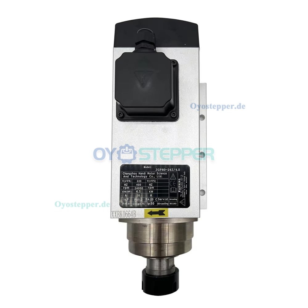 Luftgek&uuml;hltes CNC HF-Spindel-Set 4,5kW ER32 220V/380V 24000U/min mit 5,5kW Frequenzumrichter f&uuml;r CNC Fr&auml;smaschinen
